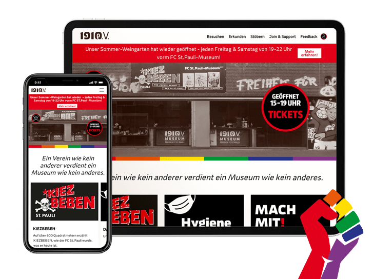 Abbildung 1910 App Startseite im Handy und Tablet